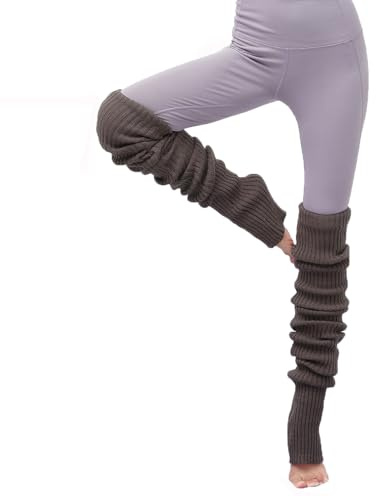 YAMEE Chaussettes de Yoga Chaudes pour Femmes Souples Flexible,Longs Tricotés Chaussettes Chauffe-jambes Jambières pour Ballet Fitness,Jambières Longues pour Femmes,Chaussettes Bottes Longues
