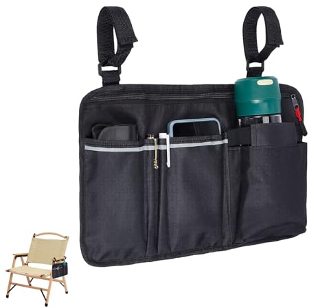 NICENEEDED Portavasos para Silla de Playa, Bolsa Organizadora de Almacenamiento para Colgar En el Lateral de la Silla de Camping Organizador de Brazos para Silla, Portabotellas Universal