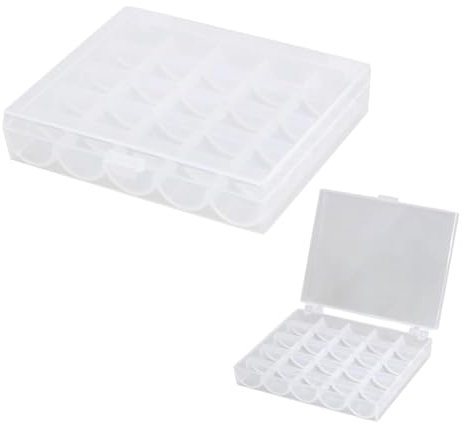 25 Fächer Kunststoff Spulenbox Leer,Aufbewahrungsbehälter aus Kunststoff,Spulen Garnspule,Box für Spulen Nähmaschine,Spulenaufbewahrungsbox,Spulenbox aus Kunststoff,für Gängige,Spule Nähmaschine