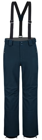33,000ft Men's Waterproof Ski Pants with Detachable Suspenders Dark Blue