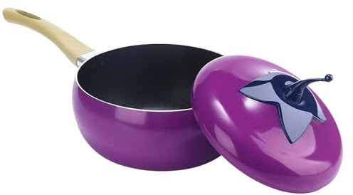 Huvqianu Cacerola Para Salsas Con Tapa | Olla Para Cocción Lenta De Verduras Y Frutas,Cacerola para Escalfar con Tapa,Para Cocina, Estufa De Inducción, Cocinar, Hervir A Fuego Lento, Freír,