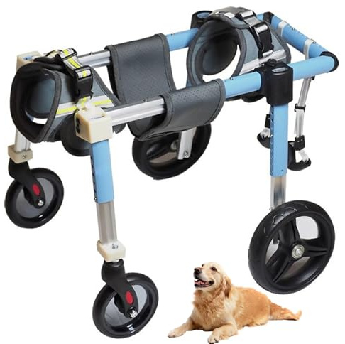 Sedia a rotelle per cani – Supporto regolabile per gambe anteriori e posteriori per aiutare la mobilità, design leggero per animali domestici feriti o disabili
