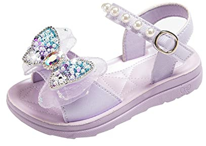 Remsandaler barn 35, sandaler flickor rosa glitter halkfria promenadskor lätta lära-gå-skor glänsande festliga sandaler hudvänlig slip-skor chic halvskor söta strandsandaler