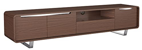 AVF Marquis Walnut TV Stand - 2m XL Floor Stand Unit for Up to 95 TVs, Max 60kg, Real Wood Veneer, Open & Closed Storage With Cable Management