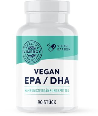 Vimergy Vegan EPA DHA (30 Einnahmen) – Omega 3 Algenöl Kapseln – Softgel ohne Gelatine – Gentechnik & Glutenfrei, Koscher (90 Stück)