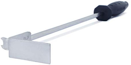 MSY BIGSUNNY Râteau à Cendres 2 en 1 en Acier satiné pour Grills, Gros œuf Vert, Outil de Barbecue au Charbon de Bois avec lève-Grille, Outil à Cendres (râteau à Cendres de 45,7 cm)