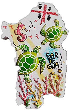 Calamita da frigorifero in 3D a forma di mappa della Sardegna Italia con magnete per frigorifero, idea regalo