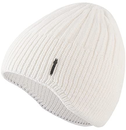 Home Prefer Toddler Boys Winter Hat Kids Knit Beanie Hat Skull Hat Ears Covers (White)