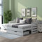 Merax 3FT Single Daybed, Single Guest Bed Sofa Bed with Trundle and Storage Drawer, Cabin Bed for Living Room and Bedroom, 90 x190 cm, White
