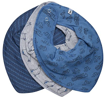 pippi Bandana Bib Boy -AOP (3-pack) baby triangle bib, ,
