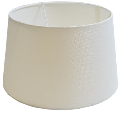 Lampenschirm rund aus Stoff H 18 x Ø 30 cm für Tisch - Stehlampen (weiß)