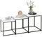 HOMCOM Nesting Tables Set of 3, Side End Table with Faux Marble Effect Top and Steel Legs for Living Room, Bedroom, White