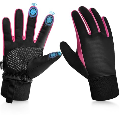 Sukeen Guantes de invierno para niños y niñas, color rojo rosa