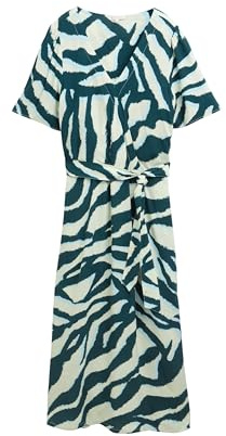 TOM TAILOR Abito da Donna, 38068 - Abstract Teal Zebra Print, 42