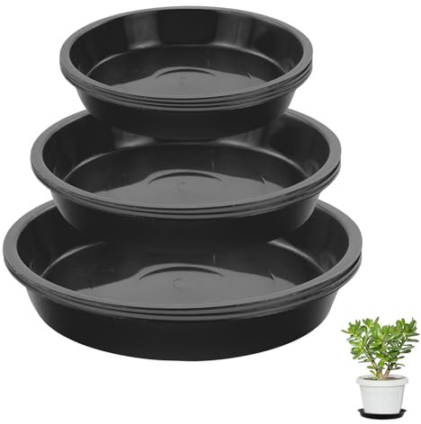 JRSHIRLEYLTD Lot de 10 soucoupes en plastique pour pots de fleurs, pour jardin, intérieur et extérieur, cours, balcons (3 tailles)