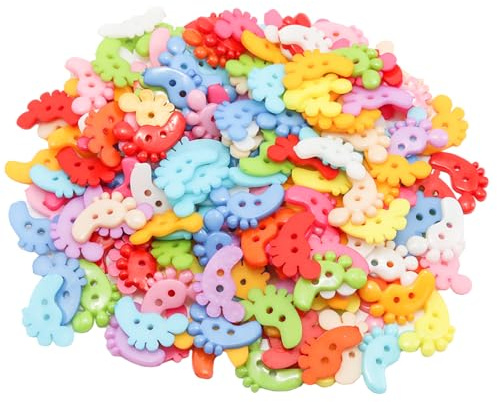 Lilaly 200 pcs Foot Style Buttons for Crafts, Sewing Accessories, Suitable for for DIY Crafts, Coats, Shirts, Pants, Shorts (Foot Style)