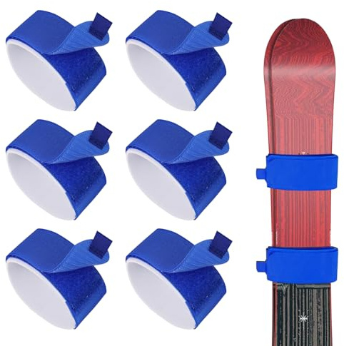 FLOWERUN 6 Pezzi Cinghie da Sci (Blu)