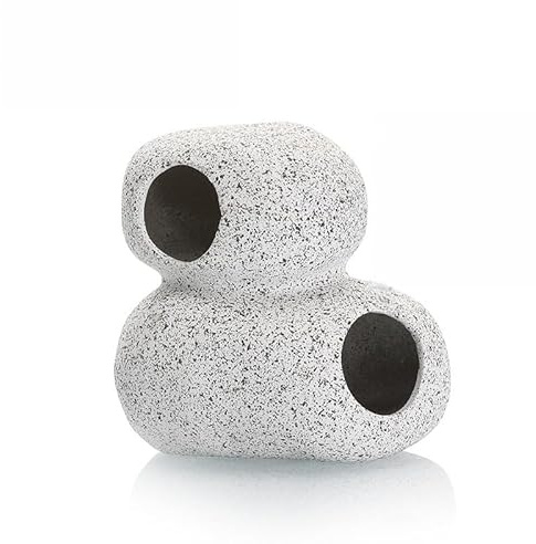 BEGONDIS Aquarium Rock Cave Hideaway for Fish and Aquatic Pets, Breeding Shelter Decoration, Ceramic Fish Tank Ornaments, Decor Stone for Betta (Style-3)