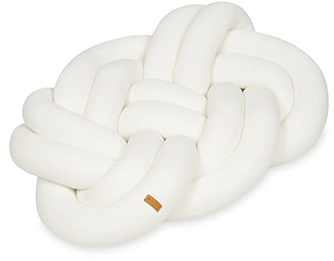 Velinda Coussin, Oreiller décoratif, tressé, Oreiller, noué, Tresse 50x40cm (Dessin: Creme)