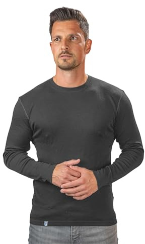 ALPIN LOACKER Maglietta Termica Uomo 100% Lana Merino - Maglia Tecnica per Running, Ciclismo e Sport Invernali, Gris M
