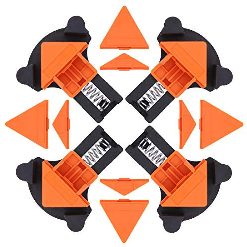 4 PCS Angle Clamps Set,60/90/120 Degree Adjustable Swing Corner Clamps Clip Holding Corners for Welding Wood-Working Making Cabinets Picture Framing Wooden Craft Projects