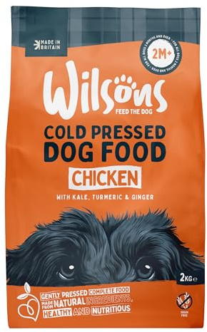 Wilsons - Cold Pressed Dog Food - Complete Dry Meal with Natural, Hypoallergenic Grain Free Ingredients - Introduce Gradually for Best Results - Suitable for Adult Dogs and Puppies 2 Months+ (2kg)