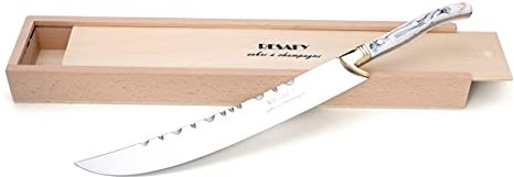 Resafy Spada per champagne con scatola di legno, coltello da champagne, spada e apribottiglie (bianco)