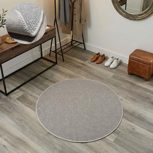 Alfombra Redonda Hercules Beige- 100 cm - Exterior- Sintetico
