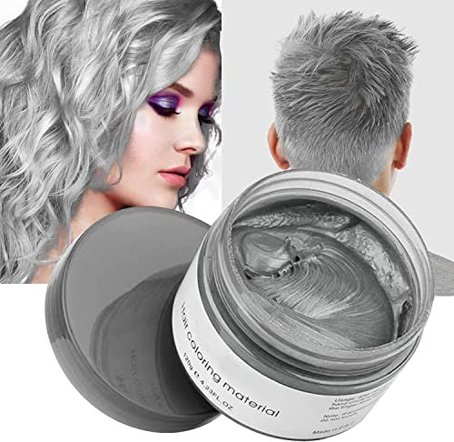 Unisex Hair Wax Color Dye Styling Creme Schlamm, Temporäre Haarfarbe Wachs Natürliche Frisur Pomade, Waschbar Temporär, Haarfarbe Geeignet für Partys, Rollenspiel und Weihnachten