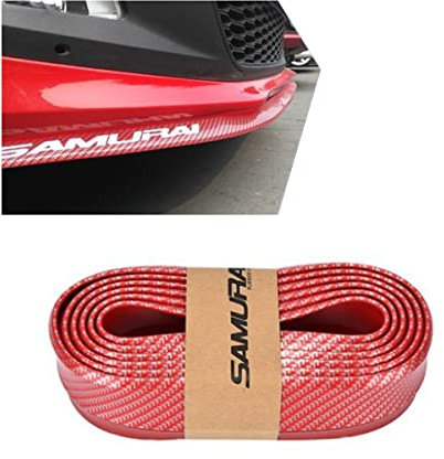 JNNJ Protezione Paraurti per Auto, Autoadesiva Spoiler Anteriore Protezione Striscia Univerdale Di Gomma, 2.5M Protezione Universale per Paraurti Anteriore Auto Gomma, Auto, Camion, SUV(Rosso)