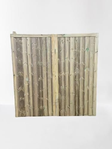 6ft Double Wooden Garden Driveway Gates Tongue Groove Swing Timber Gate for Cottage Driveways 180cm x 150cm x 5cm