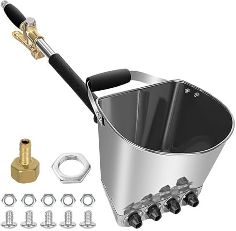 Cement Sprayer Projector Mortar Cement Gun Crushing Machine with 4 Jets Sand Sprayer Plaster Concrete Mortar Lime for Wall Painting, Silver