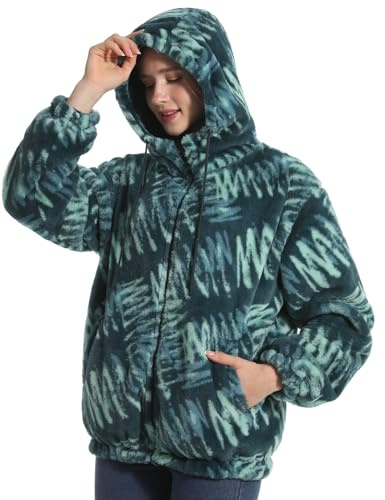 JENJON Femme Sweat à Capuche Zippé Épaisse en Peluche Velour 2 Face Wear Sweatshirt en Polaire avec Poche Casual Chaud Veste Hoodie Automne et Hiver