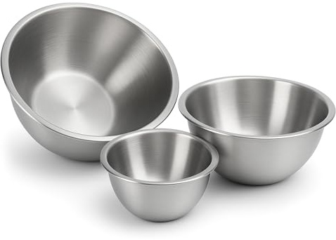 com-four® Juego de cuencos de 3 piezas - Ensaladera en 3 tamaños 20 cm/24 cm/28 cm - Cuenco para mezclar - Cuenco para hornear, servir y picar (03 Stück - Ø 20/24/28cm)