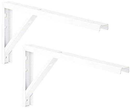 Gedotec Regal-Konsole Metall weiß Regalträger Tischverlängerung Metall Regalwinkel für die Tisch & Wand-Montage | Stahl weiß beschichtet | 300 x 30 x 180 mm | 2 Stück - Wandwinkel für Wand-Regale