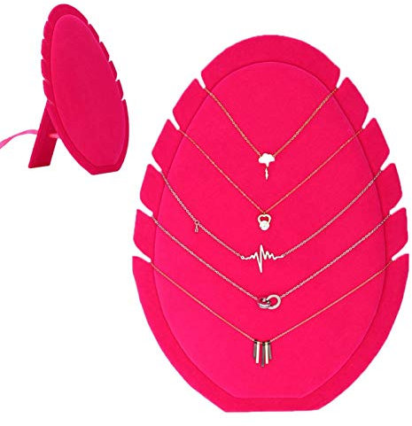 Présentoir à bijoux, porte-collier en velours bijoux pendentif chaîne affichage organisateur rack organisateur stand bijoux buste présentoir support(Rose rouge)