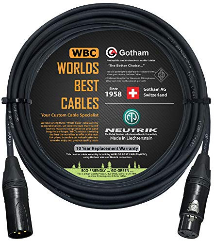 WORLDS BEST CABLES – Gotham GAC-4/1 – Star Quad Mic Cable – 10 Meter with Neutrik Gold XLR Plugs
