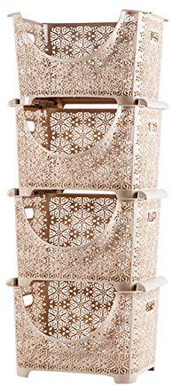 Violet Cesta Almacenamiento Cocina Frutero Verdulero Organizador 4 Cestas Beige