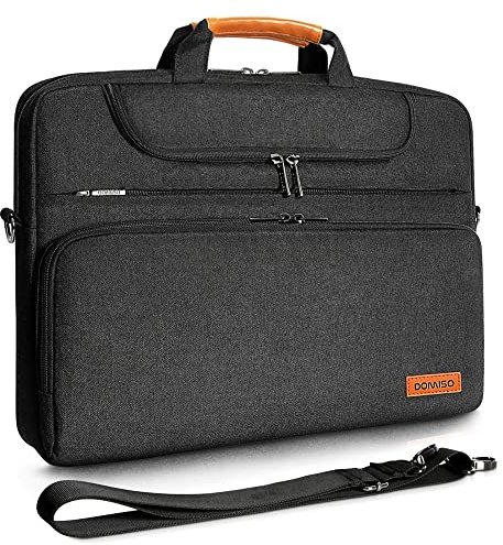 DOMISO 17-17.3 inch Laptop Bag Case Sleeve,Waterproof Business Briefcase Messenger Shoulder Bag for Lenovo LG Acer HP Dell MSI Alienware,Black