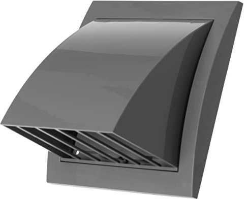 Grille d'aération grise Ø 100 mm avec protection contre les intempéries - Grille de protection contre les intempéries - Grille de façade avec clapet anti-retour