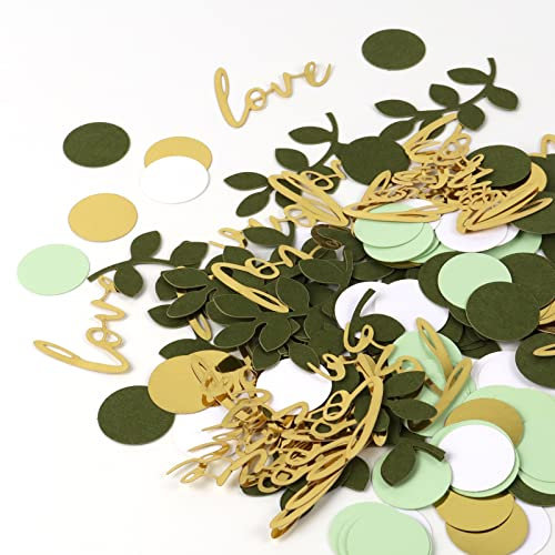 IOPJLK Konfetti, 400 Stück Tischdeko Geburtstag, konfetti Grün, Hochzeitszeremonie Dekoration, Streudeko für Hochzeit Feier Jubiläum Deko