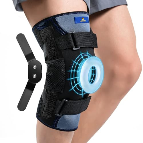 ABYON Gelenkknieorthese für Männer und Frauen, Kniebandage mit Offener Patella und Zweiseitigen Stabilisatoren zur Linderung von Knieschmerzen, MCL, ACL, LCL, Sehnenentzündung, Bändern