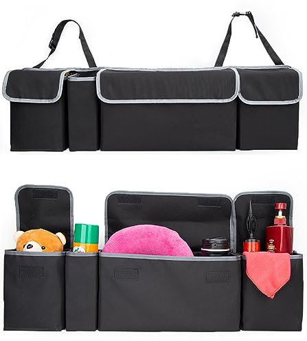 Organizer Sedile Posteriore Auto, Organizzatore per auto, Impermeabile Organizzatore Sedile Posteriore Auto, con Multi-Tasca, Organizer per Sedile Posteriore dell'auto, Facile da Pulire, Nero