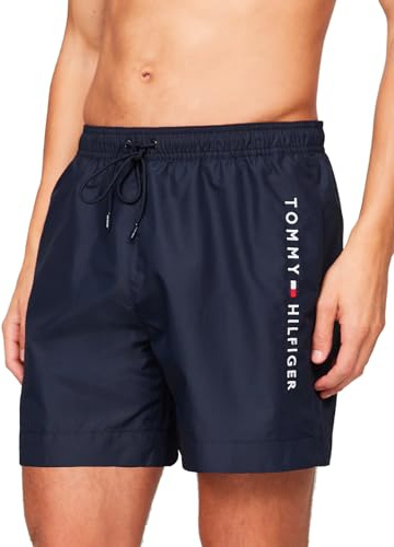 Tommy Hilfiger Pantaloncino da Bagno Uomo Medium Drawstring Lunghezza Media, Blu (Desert Sky), S