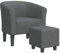 vidaXL Fauteuil Cabriolet avec Repose-Pied, Chaise avec Accoudoirs, Canapé avec Dossier, Siège Rembourré Salon Chambre, Gris Foncé Tissu