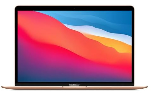 Apple MacBook Air 2020 con Chip Apple M1, CPU 8 núcleos, GPU 7 núcleos (13 Pulgadas, 8 GB de RAM, 256 GB de Almacenamiento ) (QWERTY Español ) Dorado (Reacondicionado)