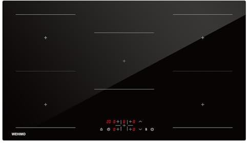 Placa Induccion 5 Fuegos, Control táctil, 9 niveles de Potencia，Temporizador, Protección térmica, Bloqueo para niños, Función de refuerzo