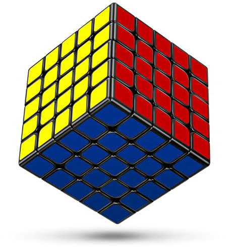 ESSALOO 5x5 Speed Cube, Cubo Magico Professionale 5x5x5 Nero, 3D Twist Brain Puzzle Game SpeedCube, Riempimento di Calzeper Ragazzi e Ragazze