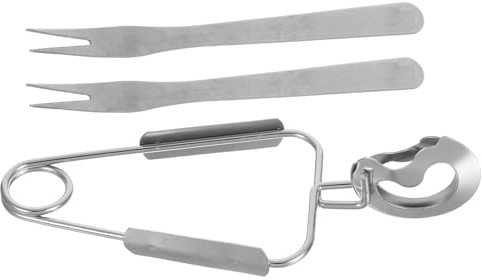 jojofuny Set de Pinzas para Caracoles de Acero Inoxidable Tenedores y Pinzas Multifuncionales, Diseño Resorte, Mango Ergonómico Antifatiga, Adecuado para Mariscos y Buffet en Cocina