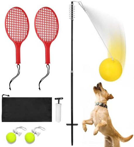Set Tennis Tetherball - Gioco sportivo interattivo all'aperto, attrezzatura per il della famiglia in giardino, di altalena portatile a corda con disposizione dei pali | Giochi in